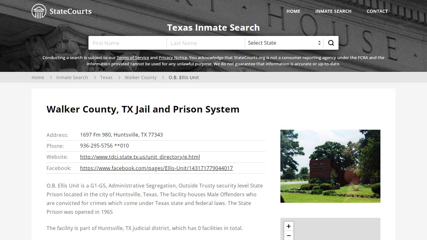 O.B. Ellis Unit Inmate Records Search, Texas - StateCourts
